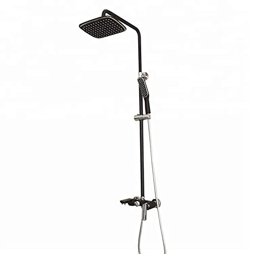Dusch Set Duschset Handheld Duschkopf Kit mit Wandmontierter verstellbarer Wassertemperatur Schwarzer Kopf dusche dusche Eingriff Duschbadezimmer Duschköpfe von QTYQWC