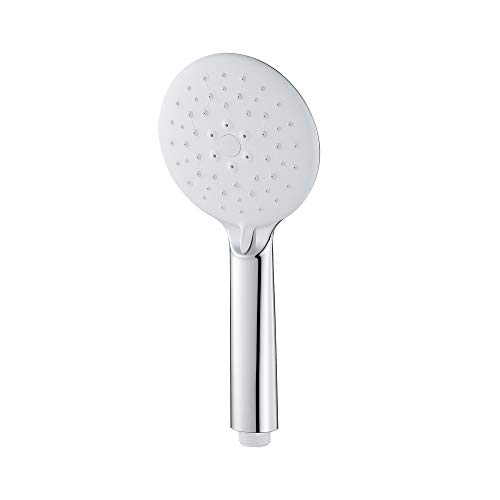 Handheld -Duschkopf Hochdruck ABS RUND RUND DUUDE KOPF WASSER SAVE HAND DULLUDEN 3 Funktionen Regen Hand gehalten Duschkopf mit Silikonwasserauslass, Chrom von QTYQWC