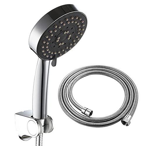 Handheld Duschkopf Set ABS Hand gehalten Duschkopf Niederschlag Duschhead 5 Sprühmodi Massage Spa Duschkopf Round Hand Duschkopf mit Silikondüse, Duschschlauch, Duschhole, gebürstet Handheld Duschkopf Set ABS Hand gehalten Duschkopf Niederschlag Duschhead 5 Sprühmodi Massage Spa Duschkopf Round Hand Duschkopf mit Silikondüse, Duschschlauch, Duschhole, gebürstet von QTYQWC