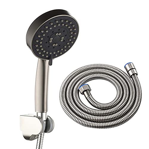 Handheld Duschkopf Set ABS Hand gehalten Duschkopf Niederschlag Duschhead 5 Sprühmodi Massage Spa Duschkopf Round Hand Duschkopf mit Silikondüse, Duschschlauch, Duschhole, gebürstet Handheld Duschkopf Set ABS Hand gehalten Duschkopf Niederschlag Duschhead 5 Sprühmodi Massage Spa Duschkopf Round Hand Duschkopf mit Silikondüse, Duschschlauch, Duschhole, gebürstet von QTYQWC