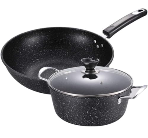 Kochgeschirrset -Töpfe und Pfannen Set 2 PCs Kochgeschirrset Küchensuppe Topf mit Deckel Suppen -Topf Küche Vorräte Kochtopf Set Kochpfanne Set Kochgeschirrset -Töpfe und Pfannen Set 2 PCs Kochgeschirrset Küchensuppe Topf mit Deckel Suppen -Topf Küche Vorräte Kochtopf Set Kochpfanne Set von QTYQWC