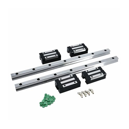 Linearführung Grade P 2 Stück HGH20/HGR20 200-2500 mm Linearschienen + 4 Stück HGH20CA/HGW20CC Gleitwagen mit Nippel (Farbe: 2 Schienen 4 HGH20CA, Größe: 600 mm) von QTYQWC