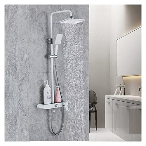 Luxus Hochdruck Duschkopf Badezimmer Duschhahn Set mit 3-Mode 2 in 1 Handheld- und Regenduschkopfsystem, wandmontierte Duscharmaturenverkleidung von QTYQWC