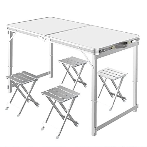 QTYQWC Camp Tabelle 1,2 m quadratische Röhre Klapptisch Outdoor Camping Picknick Grillen BBQ Fishing Haushalt Einfacher Essschreibtisch Tragbarer Strand (Farbe: Blau) (Silber) von QTYQWC