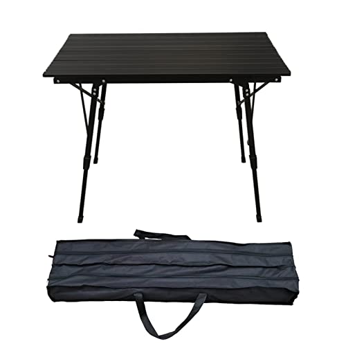QTYQWC Camptisch im Freien Klapptisch Camping Aluminiumlegierung Picknicktisch Wasserdichtes Dauerhaftes Klapptisch Schreibtisch Ultraleichte Design (Farbe: Silber) (Schwarz) von QTYQWC