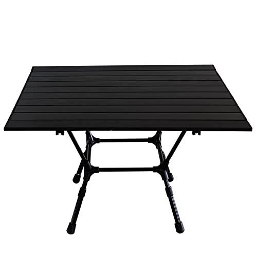 QTYQWC Camptisch im Freien tragbare ultraleichte Camping -Faltbarer Tisch Aluminiumlegierung Klappcamp Picknick Grillschreibtisch Möbel Touristentisch (schwarz) von QTYQWC