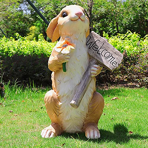 QTYQWC Outdoor Garden Kaninchenstatue Pflanzer-Riesin großer Garten Pot-Animal Figur Ornament Pflanzenbehälter-dekorative Pflanzentopf Innenkunstblume Vase 24,4 "groß, a von QTYQWC