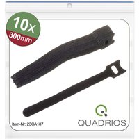 Quadrios - 23CA187 Klettkabelbinder zum Bündeln Haft- und Flauschteil (l x b) 300 mm x 14 mm Schwarz von QUADRIOS