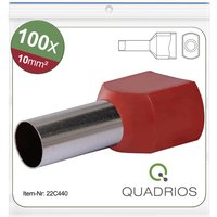 Quadrios - 22C440 Zwillings-Aderendhülse 10 mm² Teilisoliert Rot 1 Set von QUADRIOS