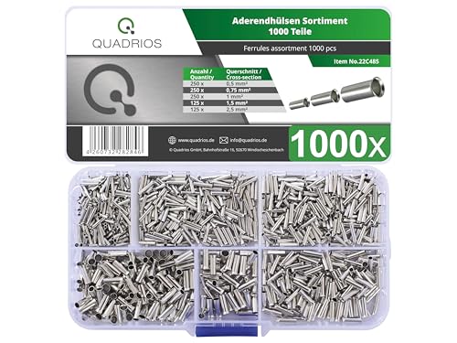 Quadrios 22C485 Aderendhülsen-Sortiment Unisoliert 1000 St. Quadrios 22C485 Aderendhülsen-Sortiment Unisoliert 1000 St. von QUADRIOS