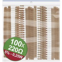 Quadrios - 22P066 22P066 Kohleschicht-Widerstand Sortiment 220 ω axial bedrahtet 0.25 w 5 % 1 Set von QUADRIOS
