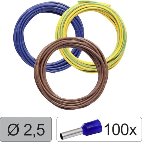 Quadrios 25CW124 Einzelader LiFY 2.5 mm² Blau, Braun, Gelb-Grün 1 Set von QUADRIOS