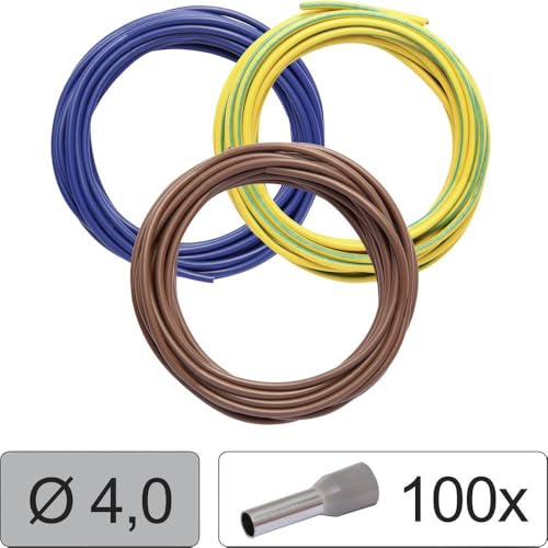 Quadrios 25CW125 Einzelader LiFY 4.0 mm² Blau, Braun, Gelb-Grün 1 Set von QUADRIOS