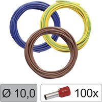 Quadrios - 25CW127 Einzelader LiFY 10 mm² Blau, Braun, Gelb-Grün 1 Set von QUADRIOS