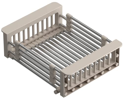 QUADRON Abtropfkorb, Abtropfgestell für Spüle | Größe 30 x 22,5 x 10 cm Beige | Teleskop-Abtropfgestell aus Edelstahl | zum Spülen von Küchenspülen oder Arbeitsplatten, Obst- und Gemüseabfluss QUADRON Abtropfkorb, Abtropfgestell für Spüle | Größe 30 x 22,5 x 10 cm Beige | Teleskop-Abtropfgestell aus Edelstahl | zum Spülen von Küchenspülen oder Arbeitsplatten, Obst- und Gemüseabfluss von Quadron