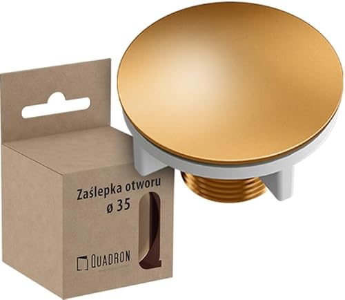 QUADRON Waschbecken Loch Abdeckung, Blindstopfen Ø 44 mm, Farbe: Kupfer, Küchenspüle Wasserhahn Loch Platte Stopper Abdeckung Badezimmer Wasserhahn Loch Abdeckung Edelstahl, Kupfer-PVD-Finish von Quadron
