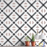 Quadrostyle-Fliesenaufkleber - Fliesen Für Küchen-/Badezimmerrückwand Rutschfester Aufkleber Laminatböden Zickzack in Taupe von QUADROSTYLE