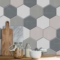 Quadrostyle Grau Hexagon Fliesenaufkleber | Hexa Smoke - Schälen & Aufkleben 2D Quadrostyle Grau Hexagon Fliesenaufkleber | Hexa Smoke - Schälen & Aufkleben 2D von QUADROSTYLE