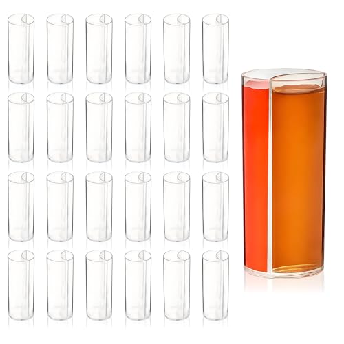 Split Shooters Geteiltes Reagenzglas Kunststoff Schnapsgläser - Klar Kunststoff Jager Bomb Chaser Schnapsglas Gläser Becher - Lustige Einzigartige Gläser für Events Geburtstag Junggesellenabschied - von QUAFFER