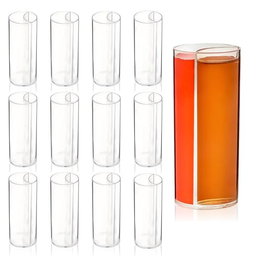 Split Shooters Vertikal geteilte Kunststoff Schnapsgläser Klar Kunststoff Jager Bomb Chaser Schnapsglas Gläser Becher Lustige Einzigartige Gläser für Veranstaltungen Geburtstag von QUAFFER