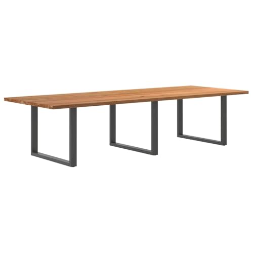 Esstisch Hellbraun Massivholz Eiche 320x120x74 cm, Rechteckiger Esszimmertisch Anthrazit Stahlbeinen, großer Küchentisch für Familie & Freunde, Moderne Frühstückstafel, stabil Esstisch Hellbraun Massivholz Eiche 320x120x74 cm, Rechteckiger Esszimmertisch Anthrazit Stahlbeinen, großer Küchentisch für Familie & Freunde, Moderne Frühstückstafel, stabil von QUAHEAS