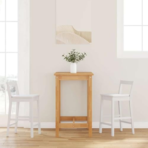 QUAHEAS 2er-Set Barhocker, Weiß, Massivholz Gummibaum, Ergonomisches Design, Stabile Küchen- & Esszimmerstühle, 110 kg Belastbarkeit, Modernes Möbelstück für Zuhause von QUAHEAS