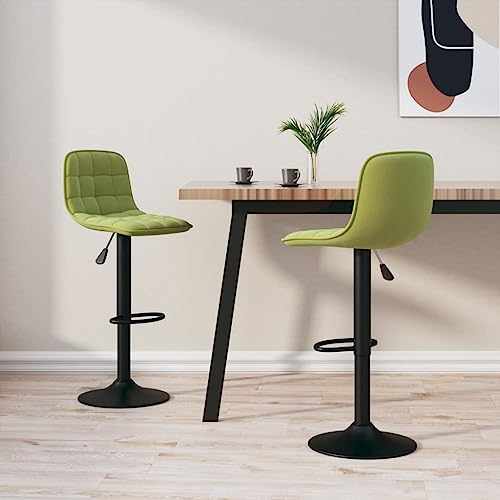 QUAHEAS 2er-Set Barhocker Hellgrün Samt, Höhenverstellbar mit Fußstütze, 360° Drehbar, Moderne Design Küchenstühle für Esszimmer & Thekenbereich von QUAHEAS