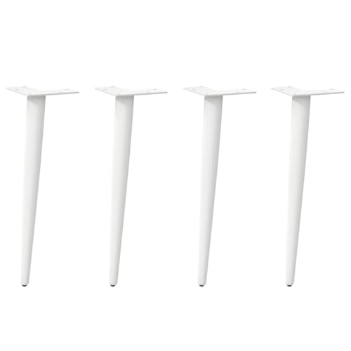 QUAHEAS 4 STK. Couchtischbeine, konische Form, Weiß, 30-31 cm, aus pulverbeschichtetem Stahl, mit Nivellierfüßen, für DIY Möbelprojekte von QUAHEAS