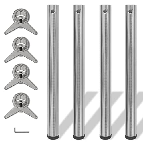 QUAHEAS 4X Höhenverstellbares Tischbein Nickel Gebürstet 710mm, Metall Ersatzbein für Tisch, Schreibtisch, Arbeitsplatte, Robuste Möbelbeine Set QUAHEAS 4X Höhenverstellbares Tischbein Nickel Gebürstet 710mm, Metall Ersatzbein für Tisch, Schreibtisch, Arbeitsplatte, Robuste Möbelbeine Set von QUAHEAS