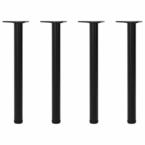 QUAHEAS 4X Höhenverstellbares Tischbein Schwarz 710-720mm, Möbelbein Metall Rund, für Schreibtische, Arbeitsplatten, Theken, Robustes Ersatz-Möbel Stand-Set von QUAHEAS
