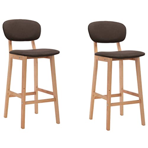 QUAHEAS Barhocker 2er Set, Braun Stoffbezug, Massivholz Buche, Küchen Tresenhocker mit Rückenlehne, Bequeme Counter Stools für Esszimmer, Modernes Design, 110 kg Tragkraft QUAHEAS Barhocker 2er Set, Braun Stoffbezug, Massivholz Buche, Küchen Tresenhocker mit Rückenlehne, Bequeme Counter Stools für Esszimmer, Modernes Design, 110 kg Tragkraft von QUAHEAS