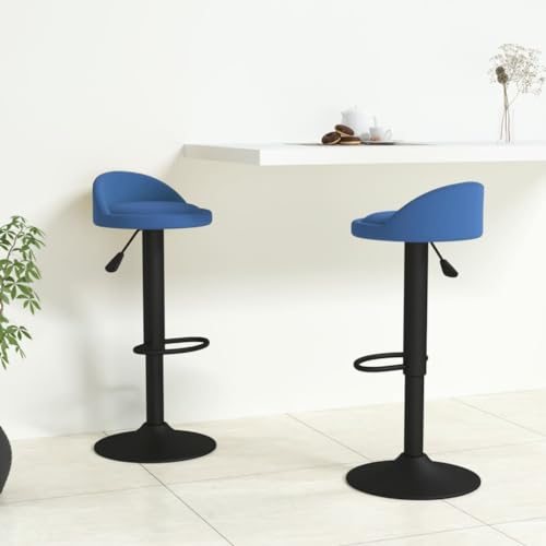 QUAHEAS Barhocker 2er Set Blau Samt, Höhenverstellbar mit Fußstütze, 360° Drehbar, Modern Design Küchen Tresenhocker, Schwarz Stahlfuß für Esszimmer QUAHEAS Barhocker 2er Set Blau Samt, Höhenverstellbar mit Fußstütze, 360° Drehbar, Modern Design Küchen Tresenhocker, Schwarz Stahlfuß für Esszimmer von QUAHEAS