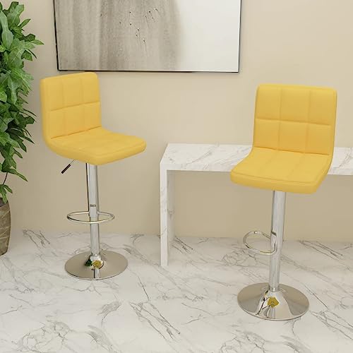 QUAHEAS Barhocker 2er Set Senfgelb Stoff mit verchromtem Stahlgestell, drehbar & höhenverstellbar, Bequeme Thekenstühle für Küche & Essbereich QUAHEAS Barhocker 2er Set Senfgelb Stoff mit verchromtem Stahlgestell, drehbar & höhenverstellbar, Bequeme Thekenstühle für Küche & Essbereich von QUAHEAS