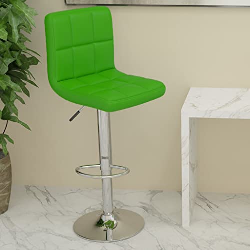 QUAHEAS Barhocker Grün Kunstleder, Höhenverstellbarer Drehbarer Barstuhl mit Fußstütze für Kücheninsel und Essbereich, Stabiler Thekenhocker im Modernen Design, Komfortabel & Pflegeleicht von QUAHEAS
