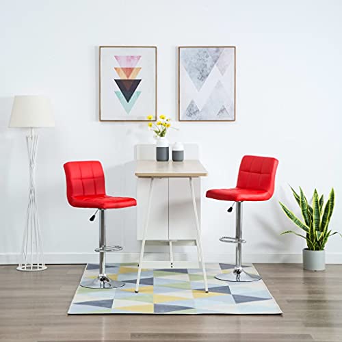 QUAHEAS Barhocker Set 2 STK. Rot Kunstleder, Höhenverstellbar mit Gasfeder, Robuster Stahlfuß, Komfortable Küchen-Barstühle für Zuhause & Esszimmer QUAHEAS Barhocker Set 2 STK. Rot Kunstleder, Höhenverstellbar mit Gasfeder, Robuster Stahlfuß, Komfortable Küchen-Barstühle für Zuhause & Esszimmer von QUAHEAS