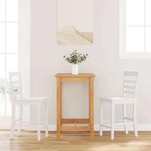 QUAHEAS Barhocker Set 2 Stück Weiß Massivholz Gummibaum, Ergonomische Küchenstühle mit Rückenlehne für Esszimmer & Frühstückstheke, Langlebige Counter Stools von QUAHEAS