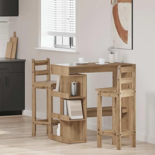 QUAHEAS Bartisch mit Regal, Artisan-Eiche, 100x48x101,5 cm, moderner Stehtisch für Küche, Esszimmer, Wohnzimmer, Frühstück, Weinregal, Holzwerkstoff QUAHEAS Bartisch mit Regal, Artisan-Eiche, 100x48x101,5 cm, moderner Stehtisch für Küche, Esszimmer, Wohnzimmer, Frühstück, Weinregal, Holzwerkstoff von QUAHEAS