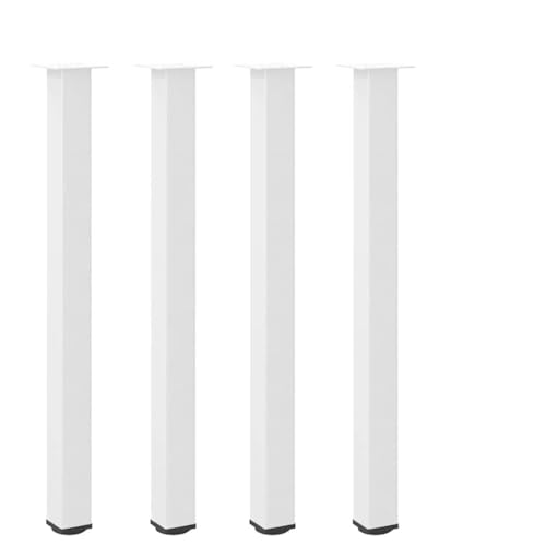 QUAHEAS Bartischbeine 4 STK. Weiß 110-112 cm Stahl, Pulverbeschichtet, Verstellbare Nivellierfüße, Robustes Metall Tischgestell für Stehtische, Möbelbau von QUAHEAS