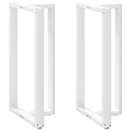 QUAHEAS Bartischbeine T-Form 2 STK., Weiß, 60x35x110-111 cm, pulverbeschichteter Stahl, verstellbare Nivellierfüße, robuste Tischbeine von QUAHEAS