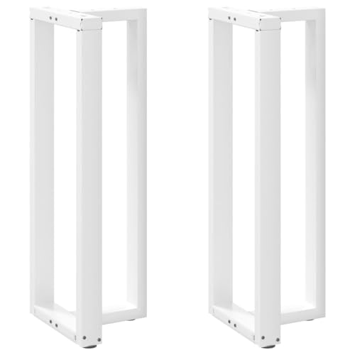 QUAHEAS Bartischbeine T-Form 2 STK. Weiß, 50x35x(110-111) cm Stahl, Metall Tischbeine für Stehtisch, verstellbar, robuste Möbelbeine von QUAHEAS