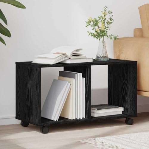 QUAHEAS Beistelltisch, 72x33x42.5cm, Holzwerkstoff, Schwarz Eiche, mit 2 Regalen, 4 Rollen, für Wohnzimmer, Schlafzimmer, Büro, vielseitig nutzbar QUAHEAS Beistelltisch, 72x33x42.5cm, Holzwerkstoff, Schwarz Eiche, mit 2 Regalen, 4 Rollen, für Wohnzimmer, Schlafzimmer, Büro, vielseitig nutzbar von QUAHEAS