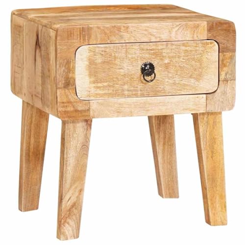 QUAHEAS Beistelltisch, Massives Mangoholz, Braun, 40x32x46 cm, mit Tür, für Wohnzimmer, Schlafzimmer, Nachttisch QUAHEAS Beistelltisch, Massives Mangoholz, Braun, 40x32x46 cm, mit Tür, für Wohnzimmer, Schlafzimmer, Nachttisch von QUAHEAS