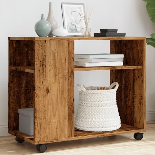 QUAHEAS Beistelltisch mit Rollen, Altholz-Optik, 70x35x60cm, robuster Holzwerkstoff, vielseitig für Raum, Wohnzimmer, Schlafzimmer, Nachttisch QUAHEAS Beistelltisch mit Rollen, Altholz-Optik, 70x35x60cm, robuster Holzwerkstoff, vielseitig für Raum, Wohnzimmer, Schlafzimmer, Nachttisch von QUAHEAS