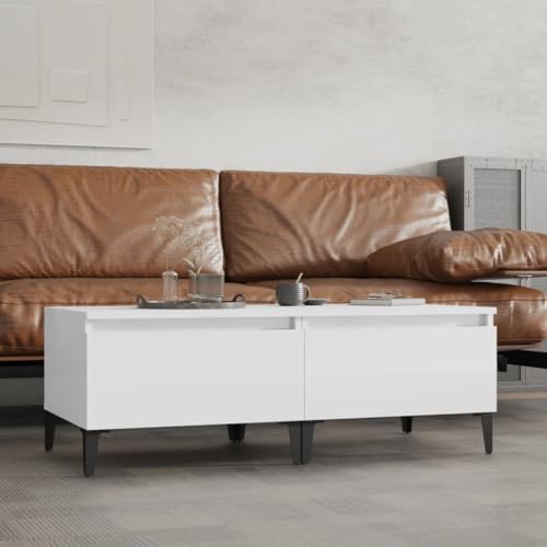 QUAHEAS Beistelltische 2er Set, Hochglanz-Weiß, 50x46x35 cm, Holzwerkstoff, Praktische Couchtische für Wohnzimmer und Schlafzimmer mit Stauraum QUAHEAS Beistelltische 2er Set, Hochglanz-Weiß, 50x46x35 cm, Holzwerkstoff, Praktische Couchtische für Wohnzimmer und Schlafzimmer mit Stauraum von QUAHEAS