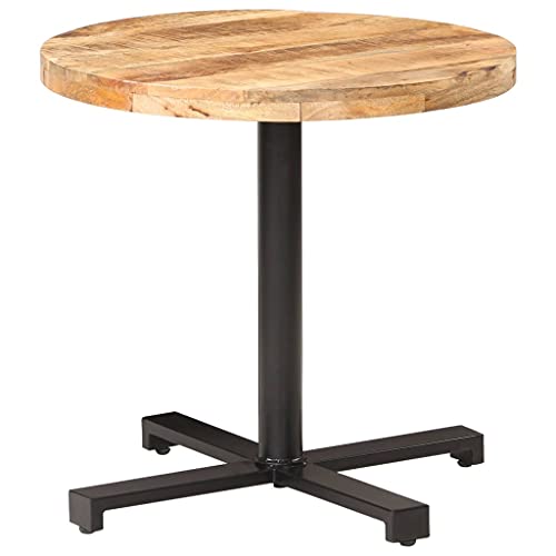 QUAHEAS Bistrotisch Rund Ø80x75 cm aus Rauem Mangoholz, robuster Esstisch mit schwarz pulverbeschichtetem Eisenfuß, moderner Frühstücks-Ablage für Küche Esszimmer Garten, langlebiges Design. QUAHEAS Bistrotisch Rund Ø80x75 cm aus Rauem Mangoholz, robuster Esstisch mit schwarz pulverbeschichtetem Eisenfuß, moderner Frühstücks-Ablage für Küche Esszimmer Garten, langlebiges Design. von QUAHEAS