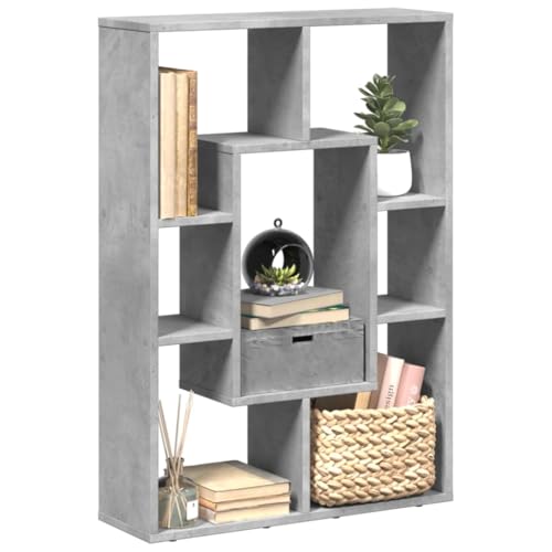 QUAHEAS Bücherregal Betongrau 63x20x90 cm, Modernes Holzwerkstoff-Standregal für Bücher, Akten, Dekoration im Wohnzimmer, Büro, Schlafzimmer QUAHEAS Bücherregal Betongrau 63x20x90 cm, Modernes Holzwerkstoff-Standregal für Bücher, Akten, Dekoration im Wohnzimmer, Büro, Schlafzimmer von QUAHEAS