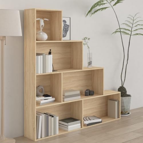 QUAHEAS Bücherregal Raumteiler, vielseitiges Standregal in Sonoma-Eiche Optik, mit 6 offenen Ablagen, robust für Bücher, Dekoration, Akten im Wohnzimmer, Schlafzimmer, Büro QUAHEAS Bücherregal Raumteiler, vielseitiges Standregal in Sonoma-Eiche Optik, mit 6 offenen Ablagen, robust für Bücher, Dekoration, Akten im Wohnzimmer, Schlafzimmer, Büro von QUAHEAS