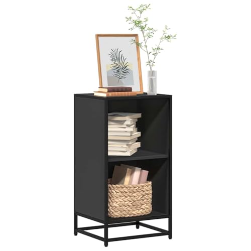 QUAHEAS Bücherregal Schwarz, 40x35x76 cm, Holzwerkstoff, Metallgestell, vielseitiger Storage Organizer für Wohnzimmer, Schlafzimmer, Büro QUAHEAS Bücherregal Schwarz, 40x35x76 cm, Holzwerkstoff, Metallgestell, vielseitiger Storage Organizer für Wohnzimmer, Schlafzimmer, Büro von QUAHEAS