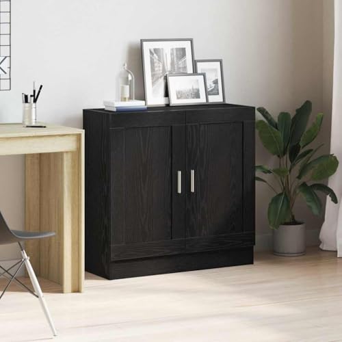 QUAHEAS Bücherregal Schwarze Eiche 82,5x30,5x80cm aus Holzwerkstoff mit Türen und Regal für Wohnzimmer, Büro, Schlafzimmer als praktischer Organizer & Stauraum Schrank QUAHEAS Bücherregal Schwarze Eiche 82,5x30,5x80cm aus Holzwerkstoff mit Türen und Regal für Wohnzimmer, Büro, Schlafzimmer als praktischer Organizer & Stauraum Schrank von QUAHEAS