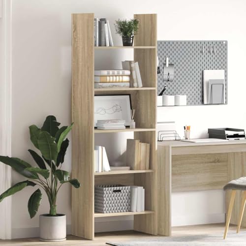 QUAHEAS Bücherregal Sonoma-Eiche 60x35x180 cm aus Holzwerkstoff, vielseitiges Shelf Organizer für Bücher und Dekoration, ideal als stilvoller Bookshelf Bookcase für jedes Room QUAHEAS Bücherregal Sonoma-Eiche 60x35x180 cm aus Holzwerkstoff, vielseitiges Shelf Organizer für Bücher und Dekoration, ideal als stilvoller Bookshelf Bookcase für jedes Room von QUAHEAS